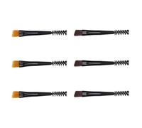 TOYANDONA Lot de 6 Pinceaux à Sourcils Miniatures Double Embout Manche Court Nylon Solide Peigne à Sourcils et Cils Couleurs Marron Clair et Marron Outil Pratique pour Maquillage Quotidien