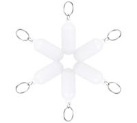 TOYANDONA Lot de 6 Porte-clés Flottants Marins Blancs en Plastique, Porte-clés Antiperte pour Sports Nautiques, Porte-clés Kayak, Voile et Pêche, Accessoire Léger et Visible pour Clé
