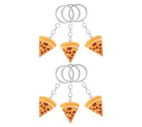 TOYANDONA Lot de 6 Porte-clés Mini Pizza en Résine Orange, Accessoire Original de Pizza pour Paquet et Téléphone, Décoration Charmante pour Paquet à Main