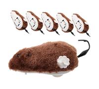 TOYANDONA Lot de 6 Souris à Remontoir Jouet pour Chat Peluche Mécanique Couleur Aléatoire Divertissement Intérieur Animaux