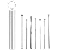 TOYANDONA Lot de 7 Outils pour Cire D’Oreille en Acier Inoxydable Poli Nettoyants pour Cérumen avec Tube de Rangement Portable Accessoires de Nettoyage des Oreilles Hygiène Optimale