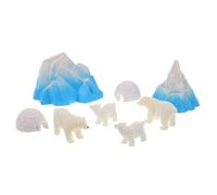 TOYANDONA Lot de 8 Figurines Miniatures D’Ours Polaires en Résine Igloos Glacés, Décor Village de Noël pour Garçon et Filles, Grosse Taille, Ambiance Hiver Arctique, Décor Micro-Paysage
