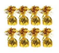 TOYANDONA Lot de 8 Poids Lourds en Aluminium Doré pour Ballons à Hélium Supports Solides pour Décorations de Fête Accessoires pour Centres de Table et Événements Festifs