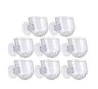 TOYANDONA Lot de 8 Pots Suspendus en Acrylique Transparent avec Ventouses Jardinières Murales Hydroponiques Ovales Petites Décor Aquarium Polyvalent pour Culture de Plantes Aquatiques et