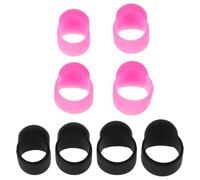 TOYANDONA Lot de 8 Set de Protège-doigts en Silicone Souple pour Percussion Handpan et Drums, Manchons Ajustés pour Contrôle Précis, Accessoires pour Batterie, Couleurs Rose et Noir, Usage