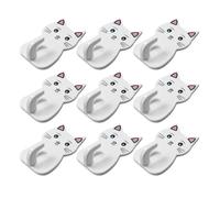 TOYANDONA Lot de 9 Crochets Adhésifs Muraux en Abs Doux, Mini Crochets Porte-serviettes pour Salle de Bain, Motif Chat, Petit Format, Rangement Pratique pour Serviettes et Couleur Aléatoire