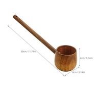 TOYANDONA Louche à Eau en Bois D’Acacia Longue Cuillère Cuisine 35 CM Louche à Vin et Soupe pour Cérémonie du Thé Jardinage et Remplissage de Bouteilles Surface Lisse Facile à Nettoyer