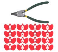 TOYANDONA Lunettes Anti-Picage pour Poules sans Attache Grandes Tailles 50 Pièces Rouge Plastique avec Pince D’Installation Outil Prévention des Combats Volailles Élevage en Plein Air