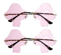 TOYANDONA Lunettes de Soleil 2 Pcs pour Femme Champignon Irrégulières en Métal et PC, Décoratives et Accessoires Photo, pour Festival et Fête