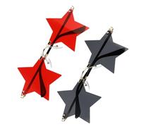 TOYANDONA Lunettes de Soleil d'Étoile 2 Paires sans Monture Party Star pour Festivals et Fêtes à Thème