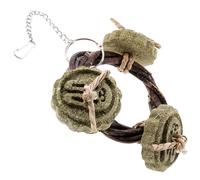 TOYANDONA Mâcher Naturel pour Cochons d'Inde et Hamsters, Composé de Branches de Pommier et 3 Galettes de Foin, Accessoire Sain pour l'usure des Dents, pour Lapins D'intérieur et Petits