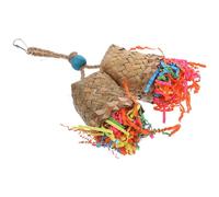 TOYANDONA Mâcher pour Perroquets en Bois Tressé de Feuilles de Palmier, Promoteur D'activité Émotionnelle Mastication, pour Cages à Oiseaux Colorées Couleur Aléatoire