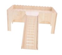 TOYANDONA Maison Bois pour Hamsters Et Rats Nid avec Toboggan Intégré Aération Et Design Amovible pour Animaux