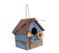 TOYANDONA Maison d'oiseau pour l'extérieur nid décor extérieur Pendaison décoratif décor de Jardin extérieur nichoirs Suspendus nichoir en Bois mangeur d'oiseaux pour l'extérieur volet Bleu