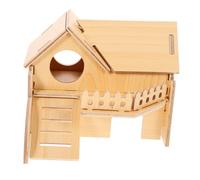 TOYANDONA Maison Hamster Double Étage en Bois, Cachette Décorative pour Cage, Abri Sécurisé pour Petits Animaux, Accessoire Habitat pour Hamster Domestique et Cobayes, Usage Intérieur