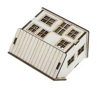 TOYANDONA Maison Miniature en Bois Décorative Beige, Modèle Prêt à L’Emploi pour Village de Noël, Accessoire de Décoration de Micro-paysages, Kit Unique pour Scène Architecturale Miniature,