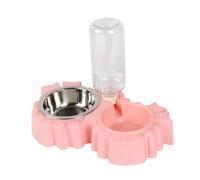 TOYANDONA Mangeoires pour Chats Intérieurs avec Distributeur Automatique Eau Base Antidérapante Double Gamelle pour Nourriture Et Eau sans Marque