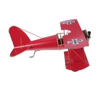 TOYANDONA Maquette Avion Vintage en Métal Rouge, Biplan Décoratif Rétro Portable et Léger, Décoration pour Fête ou Photo, Ornement pour Maison et Bureau