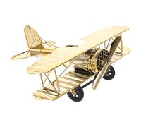 TOYANDONA Maquette d'avion Vintage en Fer Grand Modèle Doré, Décoration Rétro en Métal pour Maison et Bureau, Ornement Avion Miniature Décoratif, Modèle Avion Métallique Robuste et Élégant,