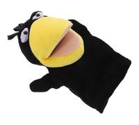 TOYANDONA Marionnette à Doigt en Peluche de Corbeau Noire, Interactif pour Garçon et Filles, Mini Poupée à Doigt Légère et Portable, pour Jeux D’intérieur et Animation Éducative