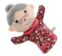 TOYANDONA Marionnette à Main Grand-mère en Tissu Doux pour Garçon et Filles de 1 à 3 Ans, Familial pour Jeux de Rôle et Apprentissage, Peluche Légère et Portable pour L'heure du Conte