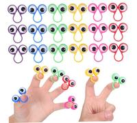 TOYANDONA Marionnettes à Doigt Éducatives Yeux Mobiles 20 Unités Plastique Multicolore pour Garçon et Filles Jeux d'Imitation Contes Présentation Présent Fête