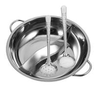 TOYANDONA Marmite à Hot Pot Acier Inoxydable avec Séparateur Double Compartiment pour Cuisson Deux Saveurs Cuisinière Induction Gaz Famille et Restaurant