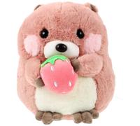 TOYANDONA Marmotte en Peluche Adorable 20 CM Peluche Bobac Douce pour Garçon et Filles Coussin Animal en Rose d'anniversaire et Présent Décoratif Intérieur