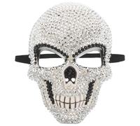 TOYANDONA Masque de Crâne Étincelant pour Cosplay et Soirée à Thème Demi Masque Léger et Confortable Squelette Halloween Festif pour Adulte Accessoire Unique pour Bal Masqué