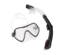 TOYANDONA Masque De Plongée Complet Silicone avec Tuba Respiratoire Étanche Et Anti-Fuite Équipé De Soupape à Sens Unique Kit Snorkeling pour Homme Et Femme Noir Transparent