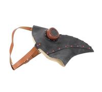 TOYANDONA Masque Halloween PU Cuir Style Médecin de Peste à Bec Décoratif pour Fête Costume Steampunk avec Clous Cuivre Masque Original pour Soirée et Carnaval