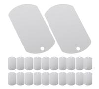 TOYANDONA Médailles pour Animaux de Compagnie en Aluminium 50 Pcs Étiquettes Nominatives Gravées Double Face Format Rectangulaire 50X29X1 MM Personnalisables pour Collier Chien et Chat