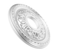 TOYANDONA Médaillon Plafond Rond Décoratif PU Finition Argentée Cache Plafonnier Élégant Compatible Salon Chambre Salle à Manger Style Moderne