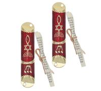 TOYANDONA Mezouza en Métal Lot de 2 Parchemin Casher Décoration Porte Juive Symbole de Foi pour Présent de Mariage et Pendaison de Crémaillère