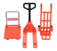 TOYANDONA Mini Chariot Élévateur Orange Petit Modèle Mini Diable et Chariot à Plateforme en Plastique Léger pour Garçon et Filles Outils de Chantier Miniatures Éducatifs et Jeu de