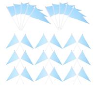 TOYANDONA Mini Drapeaux Triangulaires en Polyester Léger Bleus Lot de 100 Résistants à Décoloration Petits Drapeaux à Bâtonnets Maniables pour Carnavals et Parades