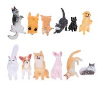 TOYANDONA Mini Figurines d'animaux Réalistes en Résine, Lot de 12 Set de Pièces Miniatures Chiens et Chats, Décorations Créatives Maison, Jouets d'animaux pour Loisirs et Collection