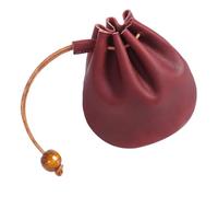 TOYANDONA Mini Porte-Monnaie en Cuir Véritable Vintage Petit Portefeuille Multifonction en Cuir de Cheval Fou Couleur Rouge Profond Léger et Compact pour Voyages et Usage Quotidien