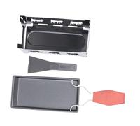 TOYANDONA Mini Set de Cuisson Portable pour Camping Grill Antiadhésif avec Poignée Bois Plaque de Cuisson et Spatule Résistant Haute Température pour Fromage et Légumes avec Support Noir