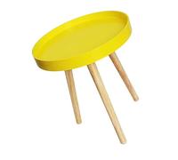 TOYANDONA Mini Table Ronde D'appoint Nordique Petite Table De Canapé Jaune Bois Naturel Compacte Et Fonctionnelle pour Salon Et Chambre Simple Et Légère