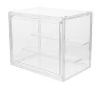 TOYANDONA Mini Vitrine en Acrylique avec Couvercle, Boîte Transparente à Poser pour Figurines et Objets de Collection, Grosse Capacité avec Compartiments Ajustables pour Rangement Organisé