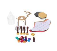 TOYANDONA Miniature Christmas Wax Seal Stamp Set Compact Dollhouse Accessories for DIY Crafts Envelope Letter Sealing with Authentic Detailing and Holiday Charm