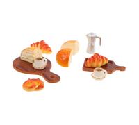 TOYANDONA Miniature Dollhouse Food Set Réaliste Café Accessoires Déjeuner Décorations Miniatures pour Jeu Imitation et Mise Scène de Boulangerie