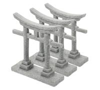 TOYANDONA Miniature Portique Shinto Décor Élégant pour Aquarium Jardin Zen et Terrarium Statue de Jardin Miniature Raffinée Gris