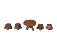 TOYANDONA Miniature Table Chair Décor Résine Ensemble pour Jardin Bureau et Maison Accessoires de Mobilier Résine Idéaux pour Décoration Extérieure et Intérieure