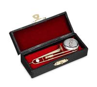 TOYANDONA Miniature Trombone Cuivre Plaqué Or avec Support et Coffret Décoration Maison de Poupée Accessoire Musical Détaillé pour Bureau et Collection