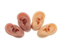 TOYANDONA Modèle D’Oreille en Silicone Souple 2 Paires - Modèle D’Anatomie Humaine Réaliste pour Entraînement au Piercing et Présentation de Bijoux - Accessoire de Formation Esthétique