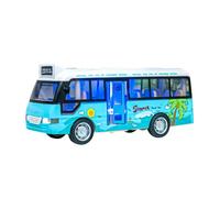 TOYANDONA Modèle d'autobus Scolaire pour Garçon et Filles Jouet Éducatif Abs 6 Pouces Lumière et Musique Portes Ouvrantes Favorise la Coordination Pensée Logique