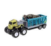 TOYANDONA Modèle de Camion Inertiel en Alliage Remorque et Figurine Animale, Véhicule à Tirer pour Garçon et Filles, Roues Antidérapantes et Amortisseurs, Transporteur Réaliste pour Jeu