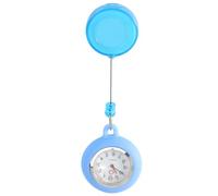 TOYANDONA Montre De Poche Infirmière à Clip Légère Bleu Clair Fonction Enrouleur Badge Usage Médical Professionnelle Pratique